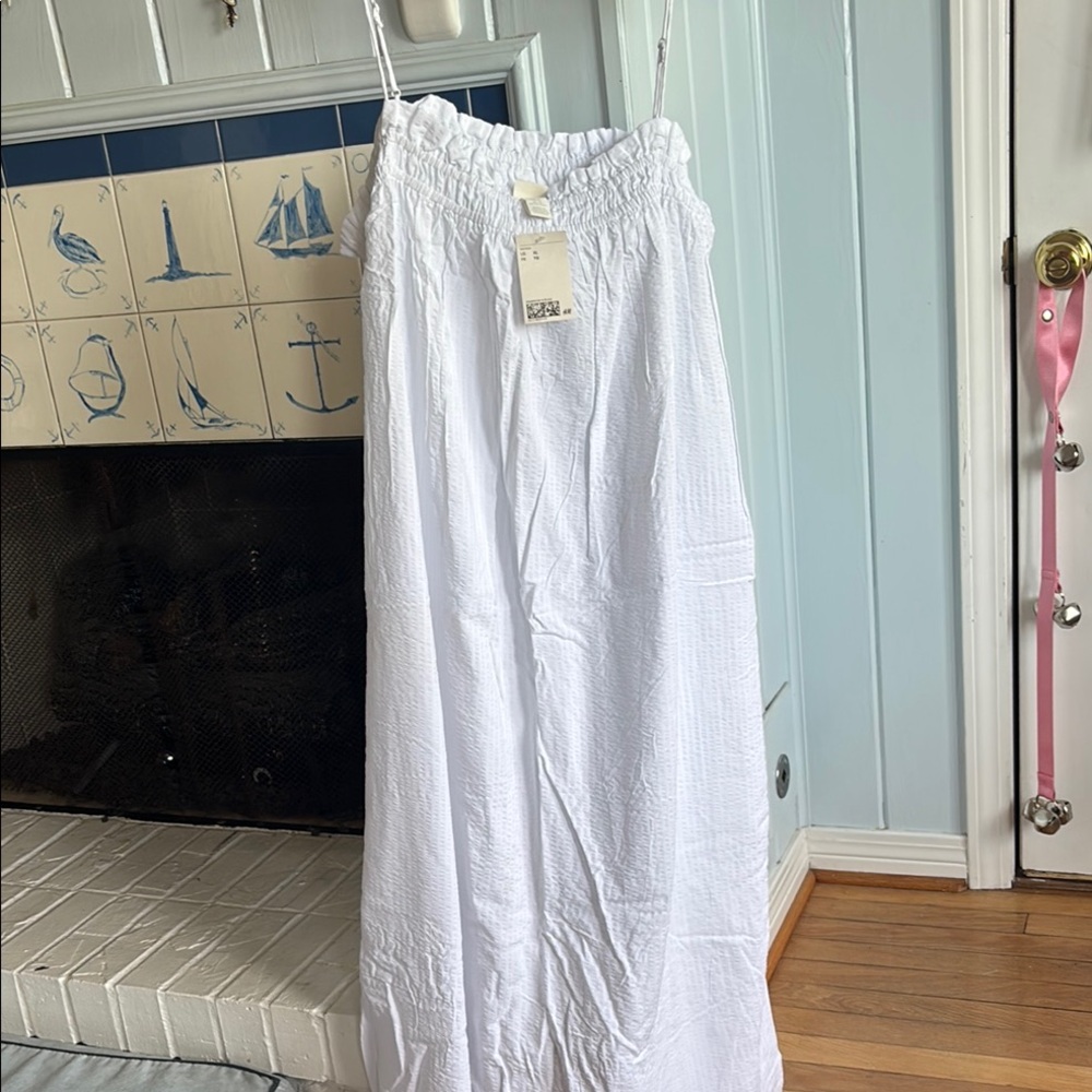 H&M White Smocked Dress Resort Wear